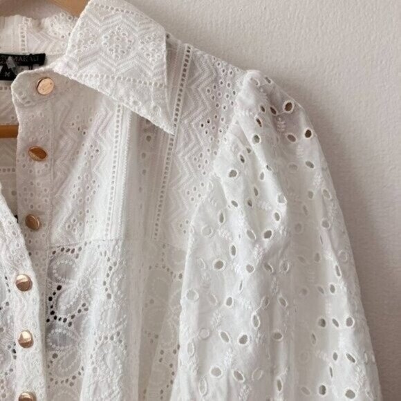 Alberto Makali Eyelet Puff Sleeve Mini Dress - Picture 4 of 7